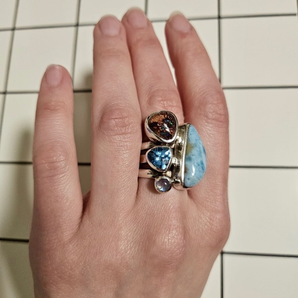 Atlantis Gemstone Statement Ring - Picture 6 of 7